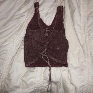 AMERICAN EAGLE ✧･ﾟLACE UP CROP TOP